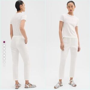 Theory Treeca pull on White Cropped Ankle Length